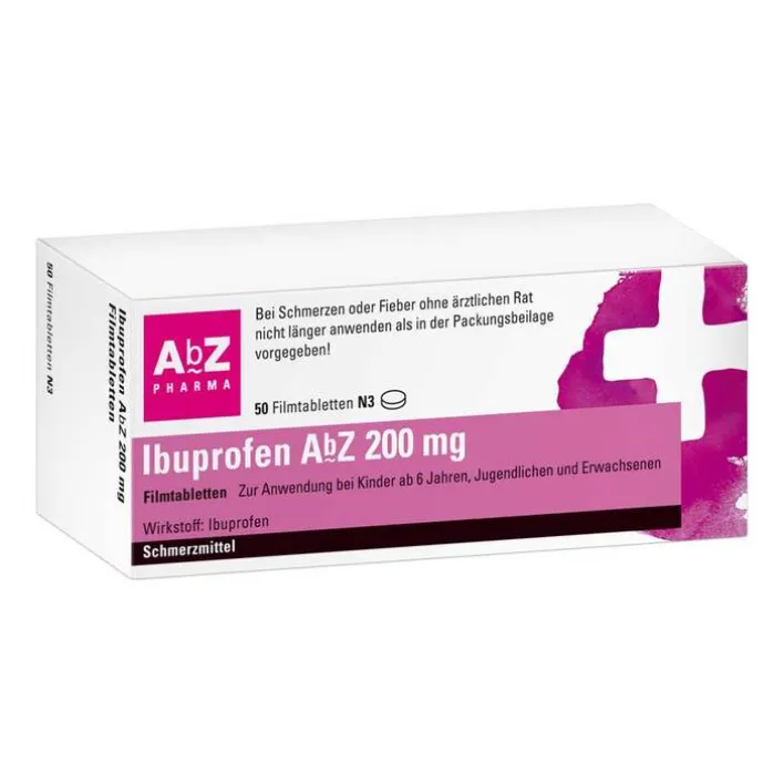 AbZ Ibuprofen 200 mg Filmtabletten, 50 St>Kinder Zahnschmerztabletten|Regelschmerzen Tabletten
