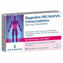 Heumann Ibuprofen Schmerztabletten 400 mg, 10 St> Zahnschmerztabletten|Regelschmerzen Tabletten