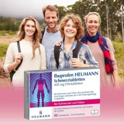 Heumann Ibuprofen Schmerztabletten 400 mg, 10 St> Zahnschmerztabletten|Regelschmerzen Tabletten