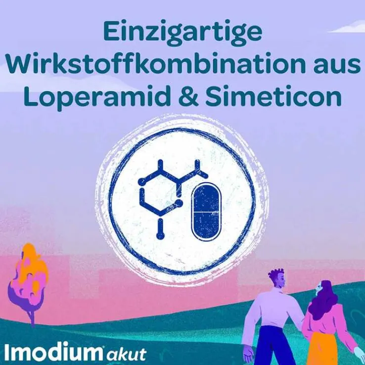 Imodium akut Duo - bei akutem Durchfall mit Blähungen, 6 St