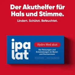 Ipalat Hydro Med akut Lutschpastillen, 32 St> Halsschmerztabletten