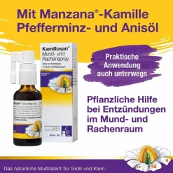 Kamillosan Mund- und Rachenspray, 30 ml> Zahnfleischentzündung Medikamente|Halsschmerztabletten
