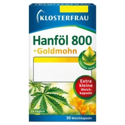 Klosterfrau Hanföl 800 mg + Goldmohn Weichkapseln, 30 St