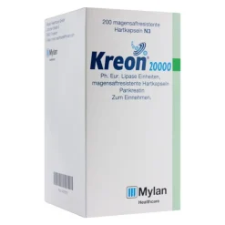 Kreon 20.000 Ph.Eur.Lipase Einheiten magensaftresistent Hartkapseln , 200 St