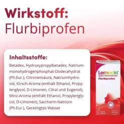 Lemocin Flurbiprofen 8,75mg / Dosis Spray zur Anwendung in der Mundhöhle, 15 ml><noscript><img width=