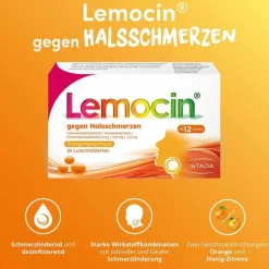 Lemocin® gegen Halsschmerzen Orangengeschmack, 24 St