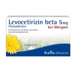 Beta Levocetirizin 5 mg Filmtabletten, 100 St> Allergie Tabletten|Allergie Medikamente