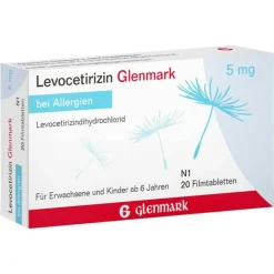Glenmark Levocetirizin 5 mg Filmtabletten, 20 St> Levocetirizin|Allergie Tabletten