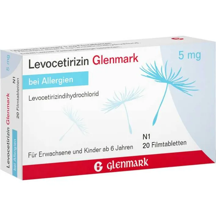 Glenmark Levocetirizin 5 mg Filmtabletten, 20 St> Levocetirizin|Allergie Tabletten