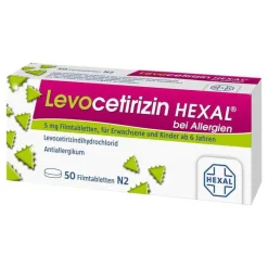 Hexal Levocetirizin bei Allergien 5 mg Filmtabletten , 50 St> Levocetirizin|Cetirizin