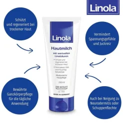 Linola Hautmilch, 200 ml> Trockene & Sensible Haut|Körpermilch & Lotionen