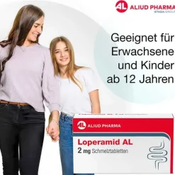 Aliud Pharma Loperamid AL 2 mg Schmelztabletten, 6 St><noscript><img width=