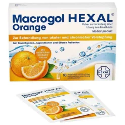 Macrogol HEXAL Orange Pulver zur Herstellung einer Lösung zum Einnehmen Beutel , 10 St