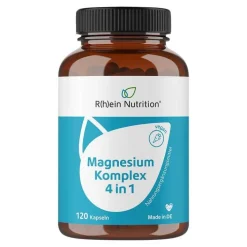 Magnesium Komplex 4in1 hochdosiert vegan Kapseln, 120 St> Magnesium|Erschöpfung