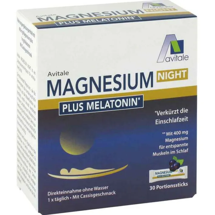 Avitale Magnesium Night plus 1 mg Melatonin Pulver, 30 St> Magnesium