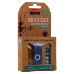 Manouka Mückenschutz Armband Erwachsene blau, 1 P