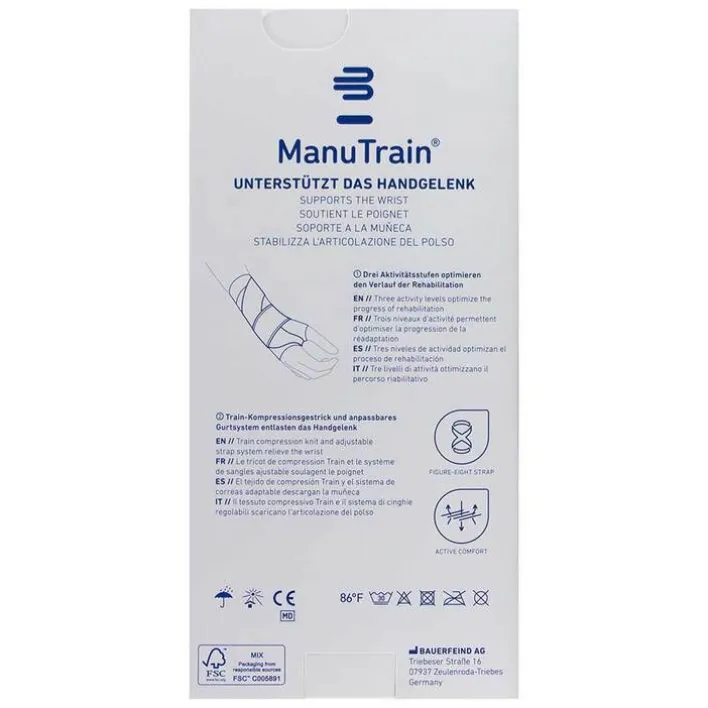 Manutrain Handgelenkbandage Größe 5 links schwarz, 1 St> Handgelenkbandagen