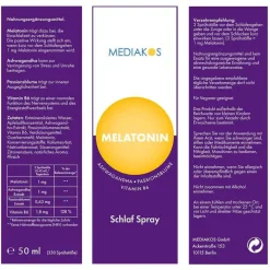 Melatonin Ashwagandha Mediakos Schlaf Spray vegan, 20 ml