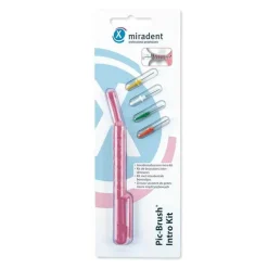 Miradent Interd.PIC-Brush Intro Kit pink tra.1H + 4B, 1 St> Zwischenraumreinigung