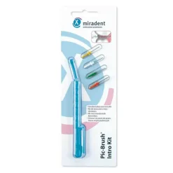 Miradent Interd.PIC-Brush Intro Kit blau 1Hal. + 4B., 1 St> Zwischenraumreinigung
