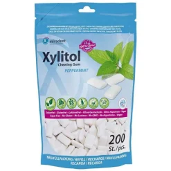 Miradent Xylitol Chewing GUM Minze Nachfüllpackung, 200 St> Zahnpflegekaugummi|Kaugummis