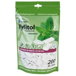 Miradent Xylitol Zahnpflegekaugummi Spearmint Nachfüllpackung, 200 St> Zahnpflegekaugummi