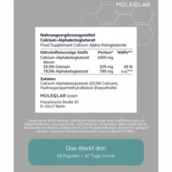 Moleqlar Caakg Calcium-Alphaketoglutarate Kapseln, 60 St