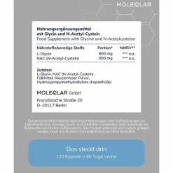 Moleqlar Glynac Glycine & N-Acetylcysteine Kapseln, 120 St><noscript><img width=