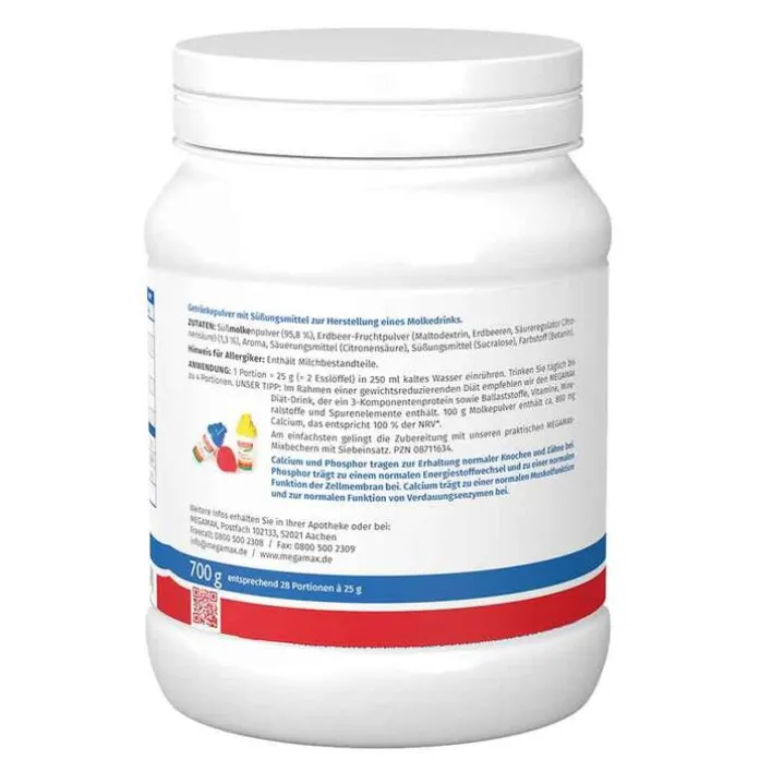 Megamax Molke Drink Erdbeere, 700 g> Drinks