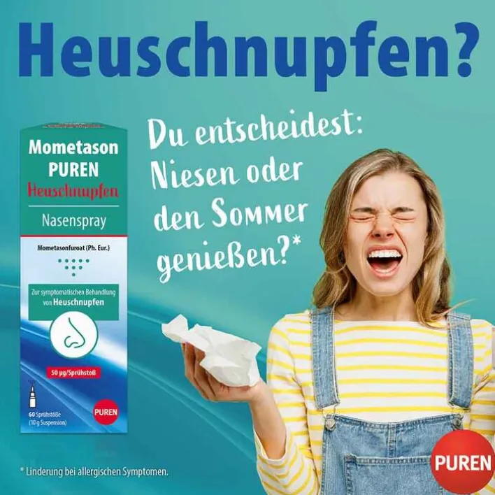 Puren Mometason Heuschnupfenspray 50 µg, 10 g> Mometason Nasenspray|Allergie Medikamente