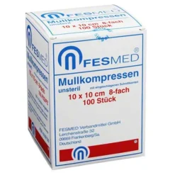 Fesmed Mullkompressen ES 10x10 cm unsteril 8-fach, 100 St> Sterile Kompressen