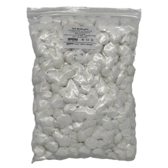 Medenta Mulltupfer pflaumengroß unsteril, 500 St> Mull & Zellstoff
