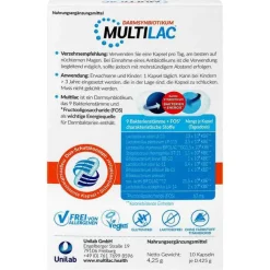 Multilac Synbiotikum magensaftresistent Kapseln, 10 St