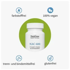 NatuGena NAC 600 N-Acetyl-L-Cystein aus Fermentation Kapseln , 90 St> Aminosäuren