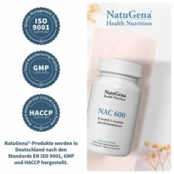 NatuGena NAC 600 N-Acetyl-L-Cystein aus Fermentation Kapseln , 90 St><noscript><img width=