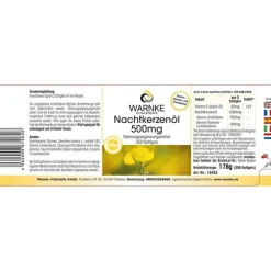 Warnke Nachtkerzenöl 500 mg Kapseln, 250 St><noscript><img width=