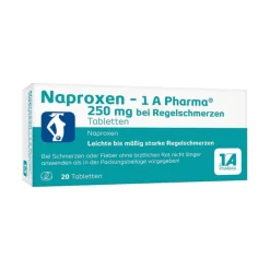 Naproxen - 1 A Pharma® 250 mg bei Regelschmerzen, 20 St