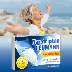 Heumann Naratriptan bei Migräne 2,5 mg Filmtabletten, 2 St> Migräne Tabletten