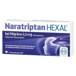 Hexal Naratriptan bei Migräne 2,5 mg Filmtabletten, 2 St><noscript><img width=