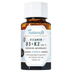 Naturafit Vitamin D3 + K2 MK-7 superior absorb.Kapseln , 90 St> Vitamin K|Vitamin D (Colecalciferol)