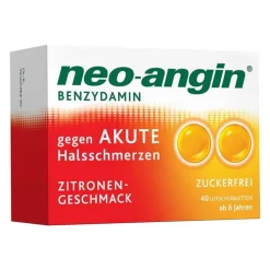 Neo Angin neo-angin Benzydamin gegen akute Hasschmerzen Zitrone, 40 St> Halsschmerztabletten