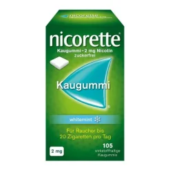 Nicorette Kaugummi whitemint, 2 mg Nikotin, 105 St> Nikotinkaugummi