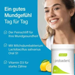 Nupure probadent lemon Mundflora Lutschtabletten, 30 St