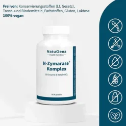 Natugena N-Zymarase Komplex Enzyme + Betain HCL Kapseln, 90 St><noscript><img width=