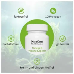 Omega-3 Vegan 1376mg 751 DHA 375 EPA Algenöl Kapseln , 90 St