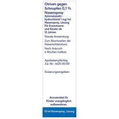 Otriven gegen Schnupfen 0,1 % Nasenspray (Quetschflasche), 10 ml