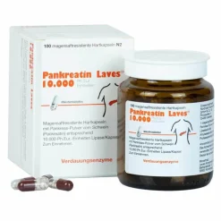 Pankreatin Laves 10.000 Ph.Eur.-Einh.magensaftresistent Hartkapseln , 100 St