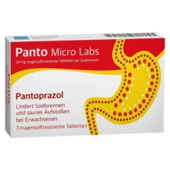 Micro Labs Panto 20 mg magensaftresistent Tabletten bei Sodbrennen, 7 St> Pantoprazol