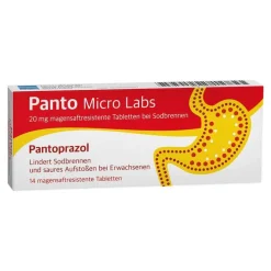 Micro Labs Panto 20 mg magensaftresistent Tabletten bei Sodbrennen, 14 St> Pantoprazol