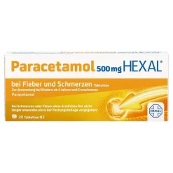 Hexal Paracetamol 500mg bei Fieber und Schmerzen Tabletten, 20 St> Paracetamol|Kopfschmerztabletten